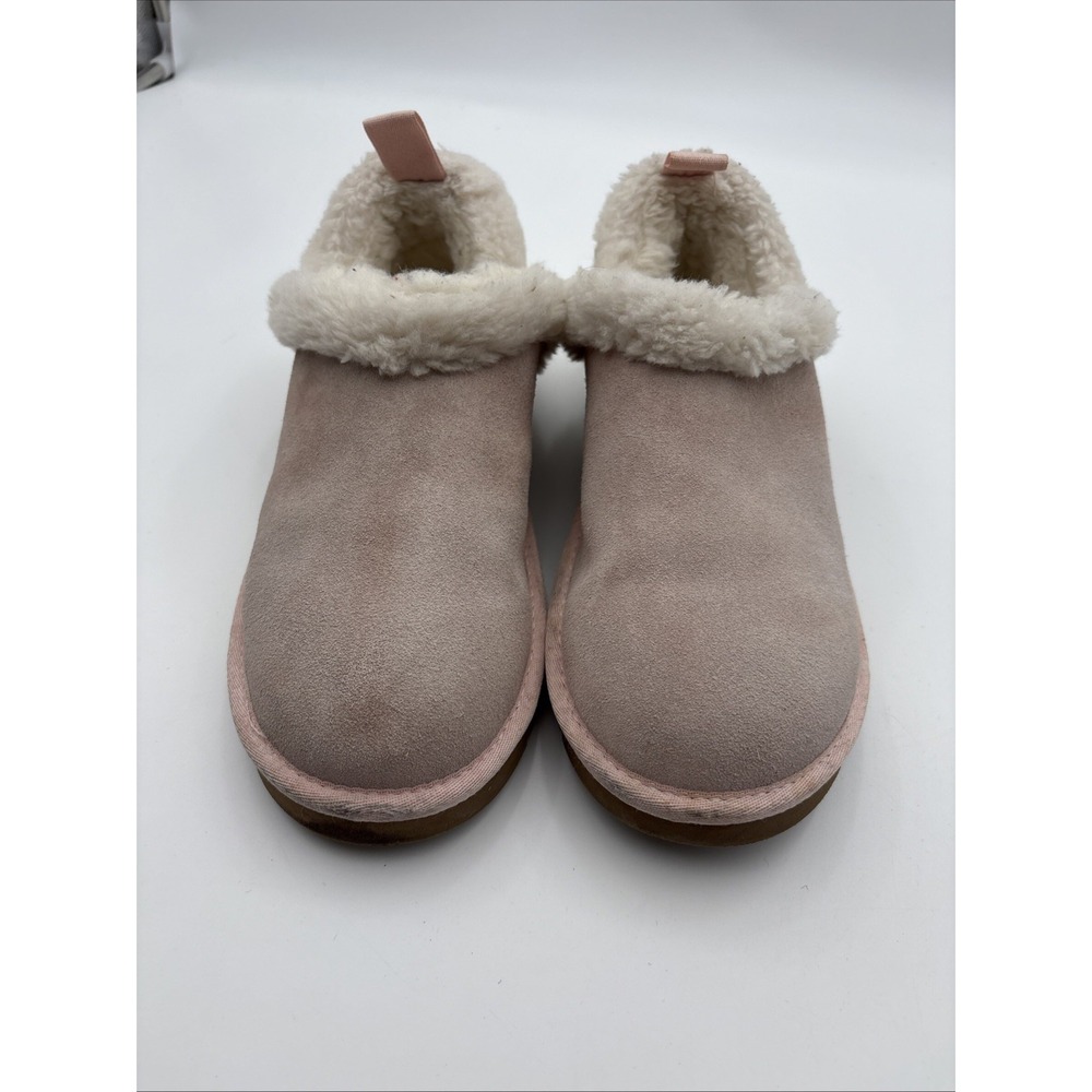 Koolaburra UGG Women's Size 8 Advay Suede Slip-On Slipper Booties Pink Faux Fur